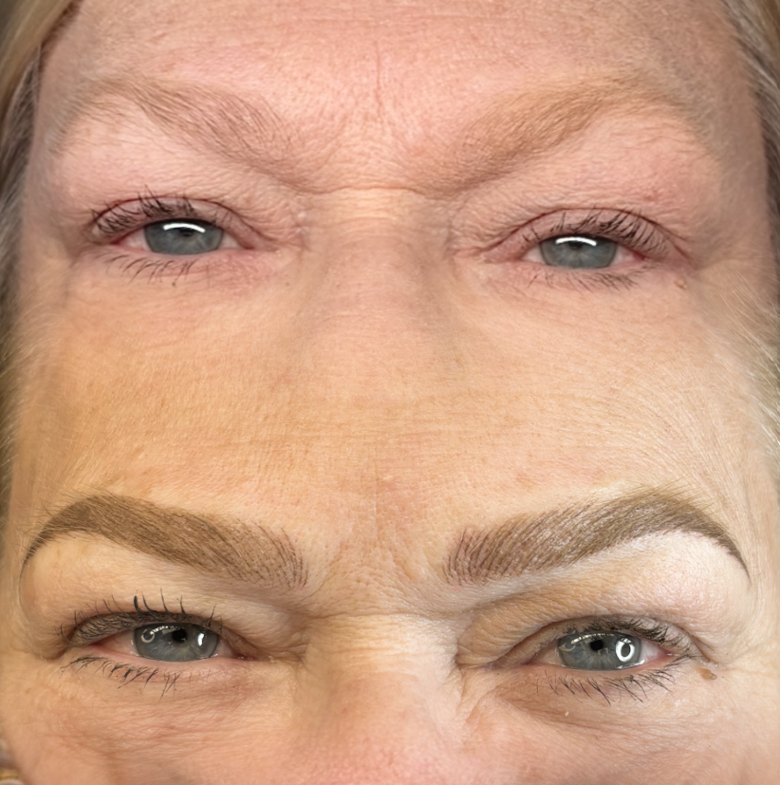Microblading alternative — powder brows healed result